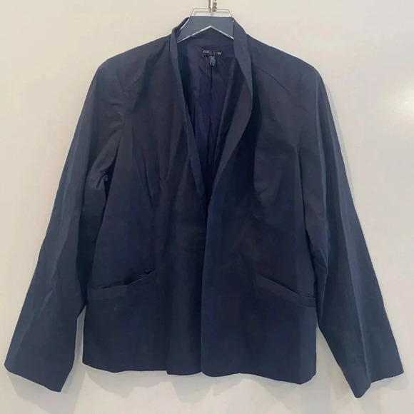 Eileen Fisher Jackets & Blazers - Eileen Fisher Navy Blue Lightweight Jacket Blazer Womens Size 18P‎